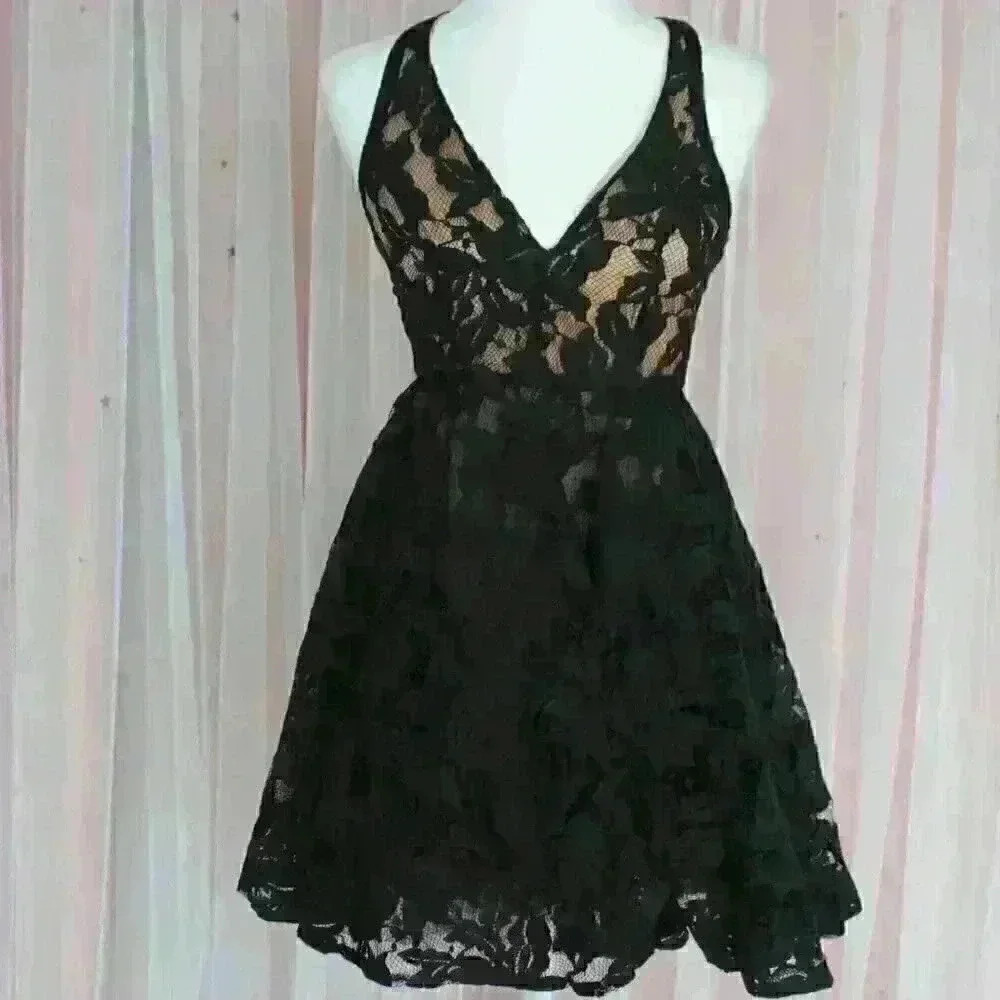 Mini Lace Puffy Dress